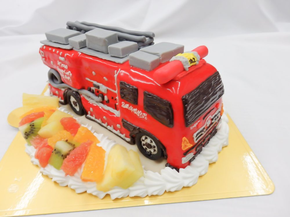 消防車の3Dケーキ