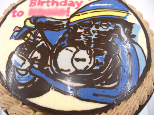 バイクのイラストケーキ