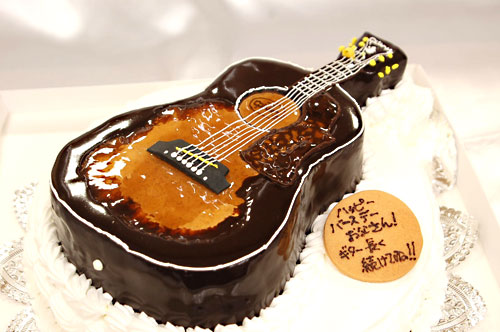 ギターのケーキ ギブソン アコースティックギター超立体ケーキ