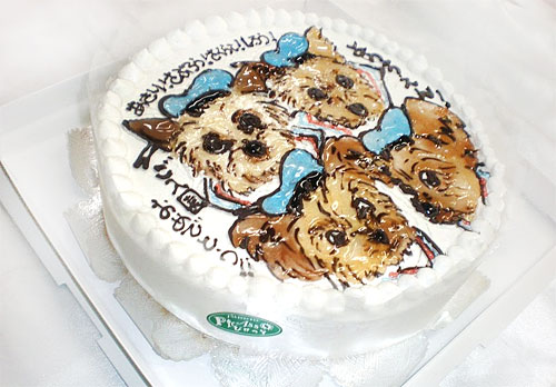 似顔絵ケーキ 犬 ペット の似顔絵ヨーキー11 065