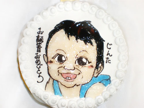 似顔絵　誕生日ケーキ