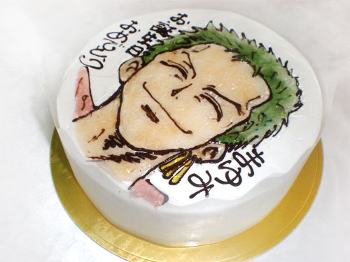 ワンピースのケーキ ゾロ似顔絵ケーキ11 067
