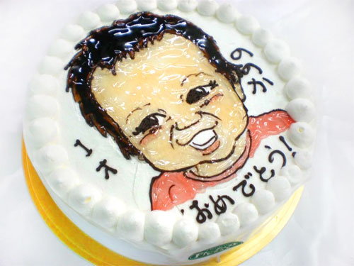 初誕生日に似顔絵ケーキ