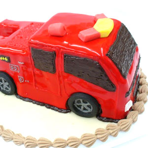 消防車の3D超立体ケーキ