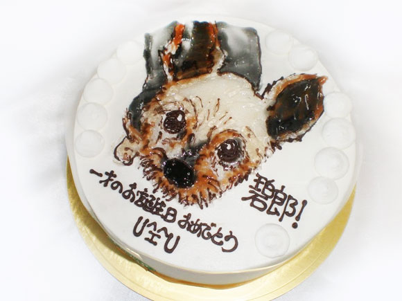 犬の似顔絵ケーキ ヨークシャーテリアの似顔絵ケーキ