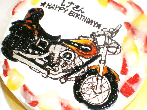 バイクのケーキ　イラスト