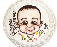 初誕生日の似顔絵ケーキ