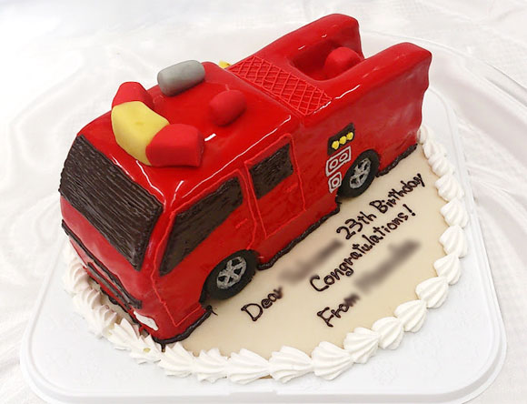 消防車　3Dケーキ
