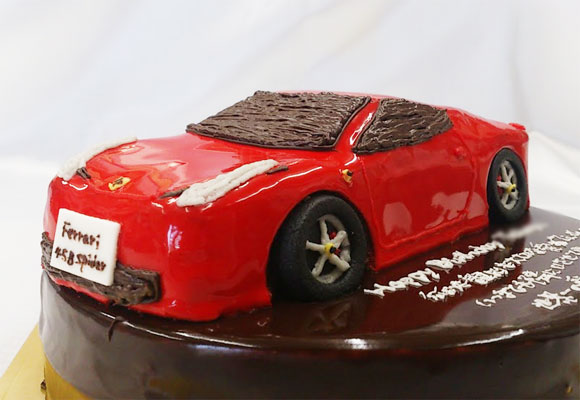 フェラーリ　車の3Dケーキ