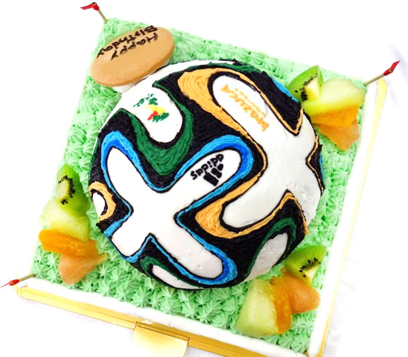 サッカーボール3Dケーキ　2014年　W杯　