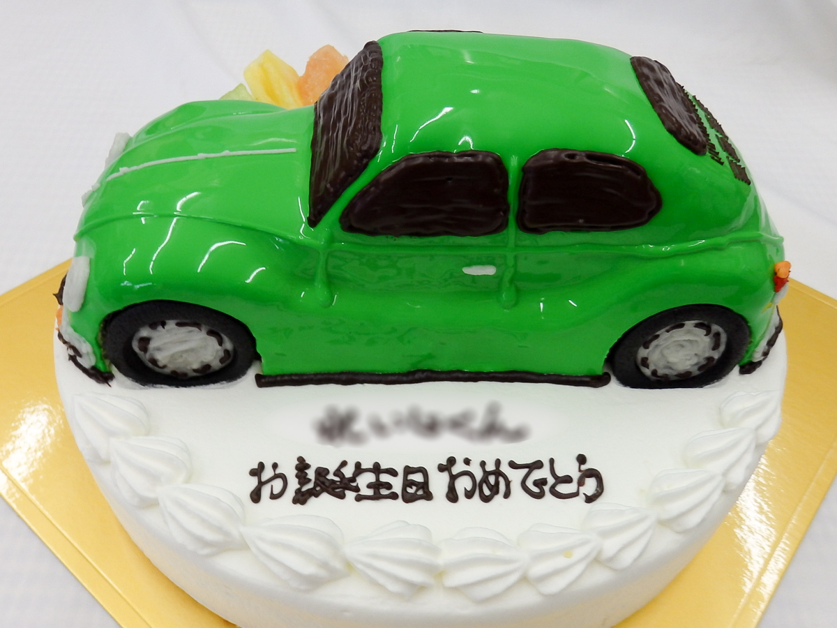 車のケーキ　3Dオーダーケーキ　フォルクスワーゲン　ビートル　タイプ1