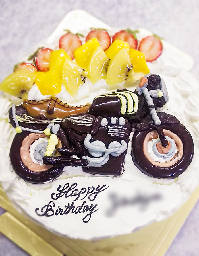 バイクの3Dケーキ-魔法のバースデーケーキ